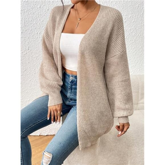 Open Front Drop Shoulder Duster Cardigan - Picture 6 of 6